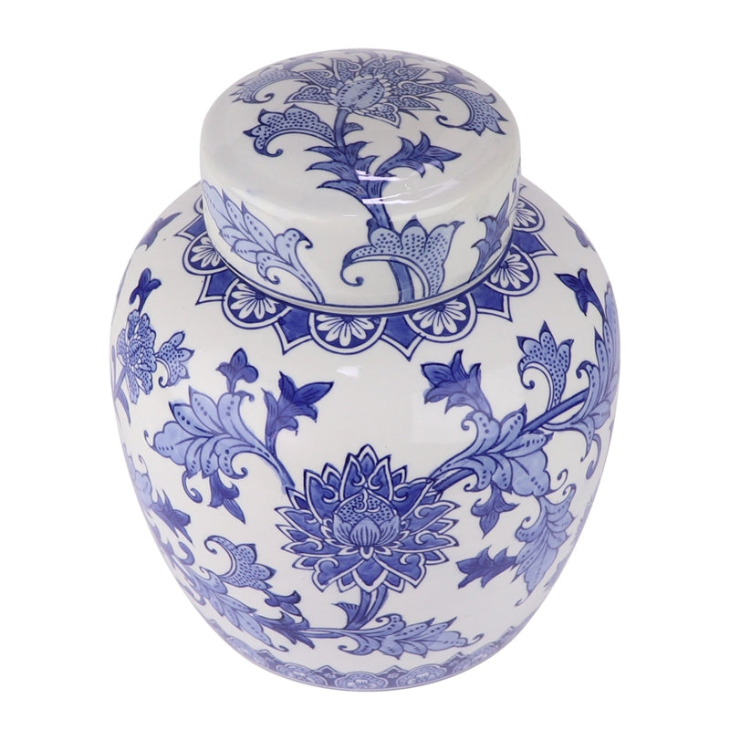 Blue & White Flower Jar