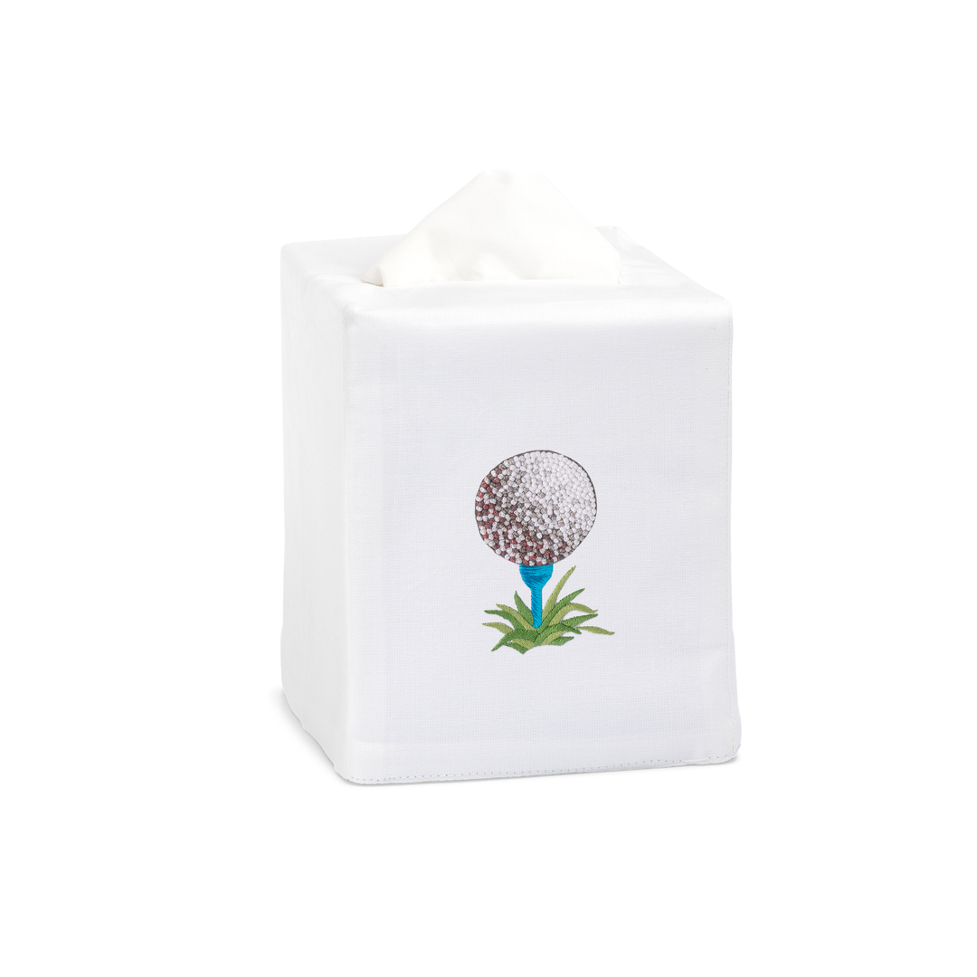 Golf Ball Embroidered Tissue Box Cover