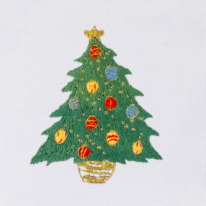 Ornament Tree Embroidered Tissue Box Cover