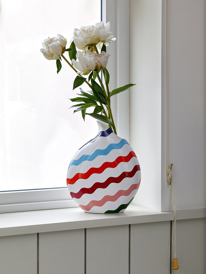 Multi-Coloured Scallop Teardrop Vase