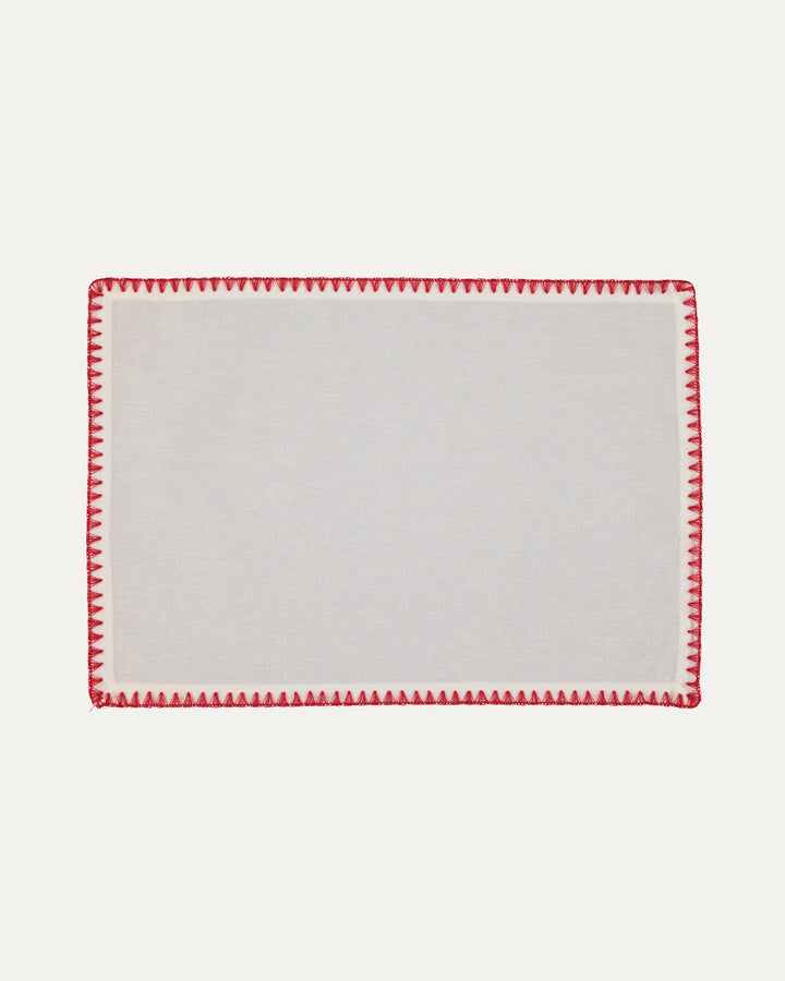 Embroidered Red Placemat