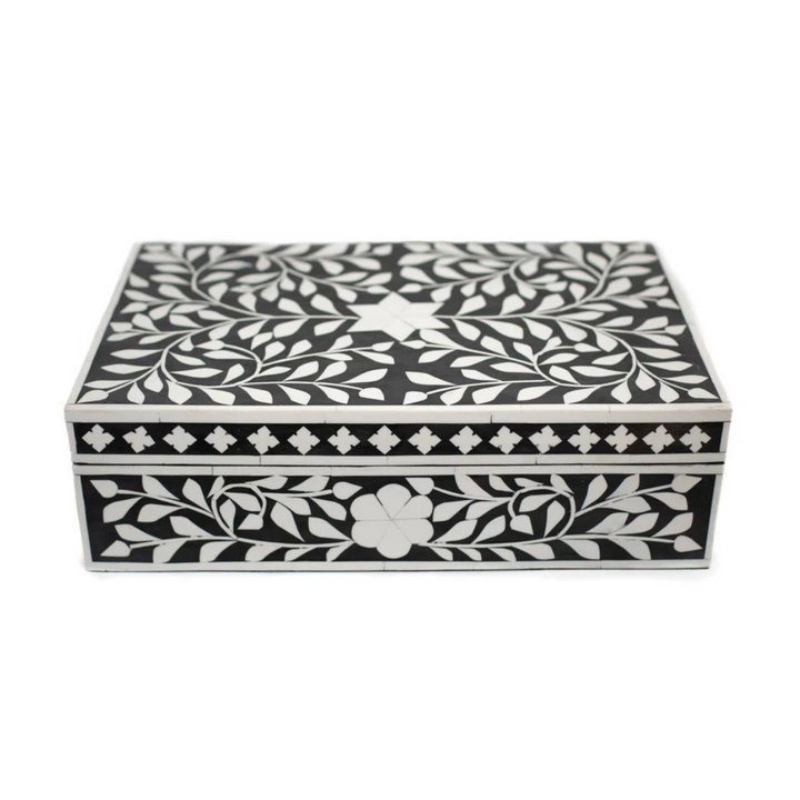 Black Floral Decorative Box