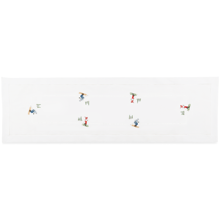 Skiers Embroidered Table Runner