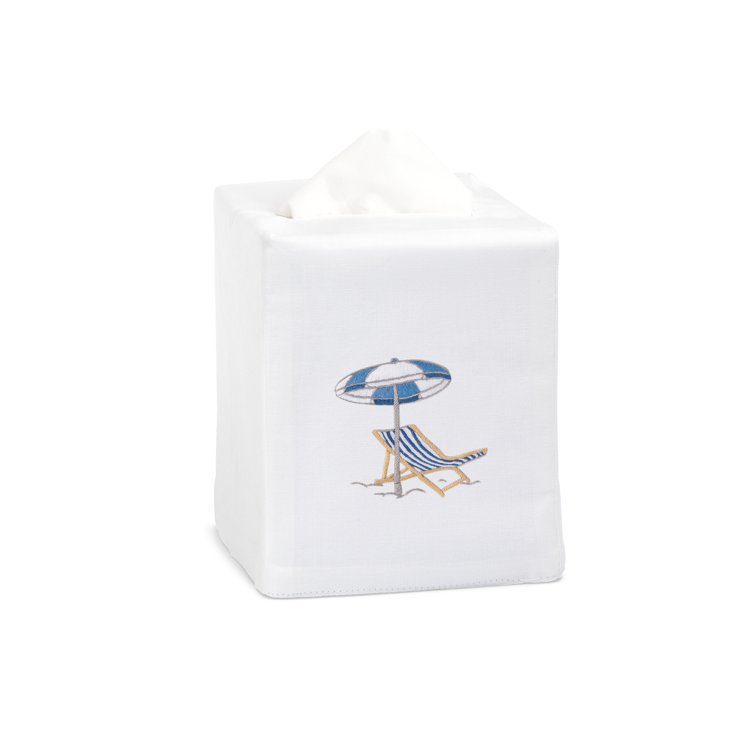 Beach Chair Embroidered Tissue Box Cover