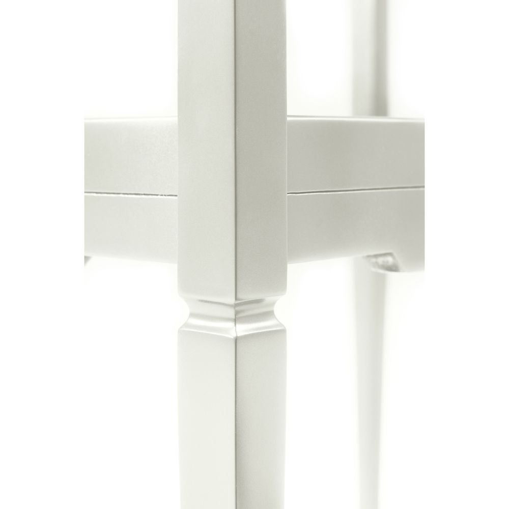 French Country Style Lacquered Bedside Table - White Dove