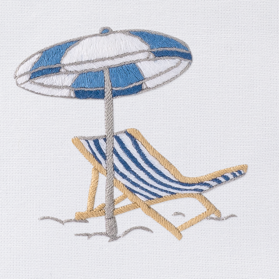Beach Chair Embroidered Tissue Box Cover
