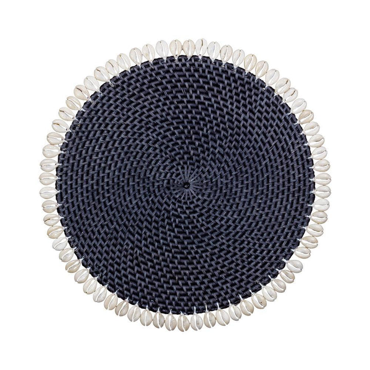 Black Rattan & Cowrie Shell Placemats - Set of 4