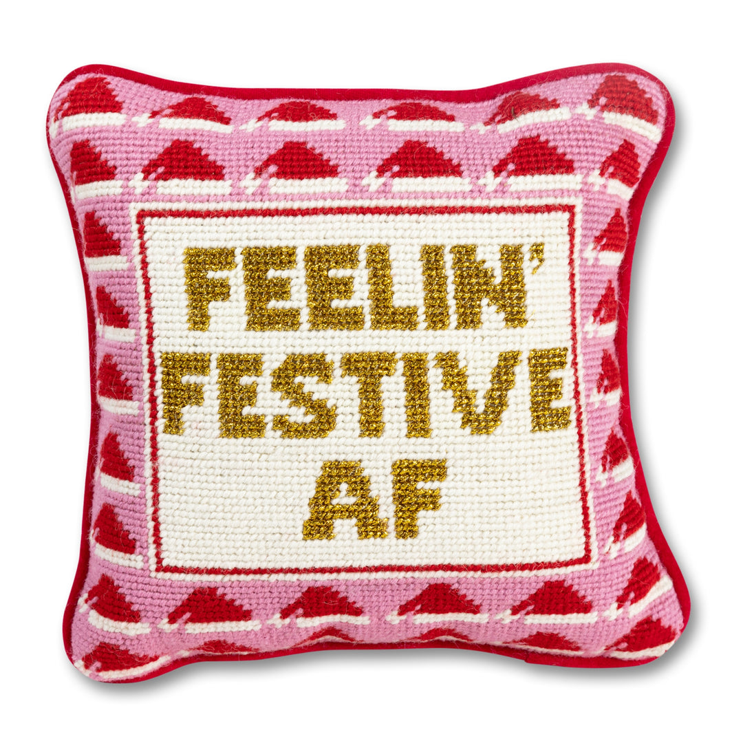 Feeling Festive AF Needlepoint Cushion