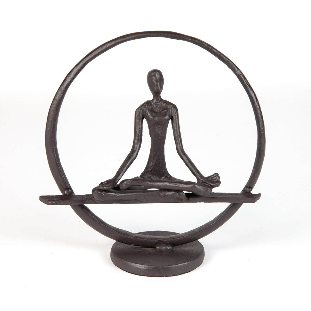 Yoga Meditation Circle Cast Iron Sculpture