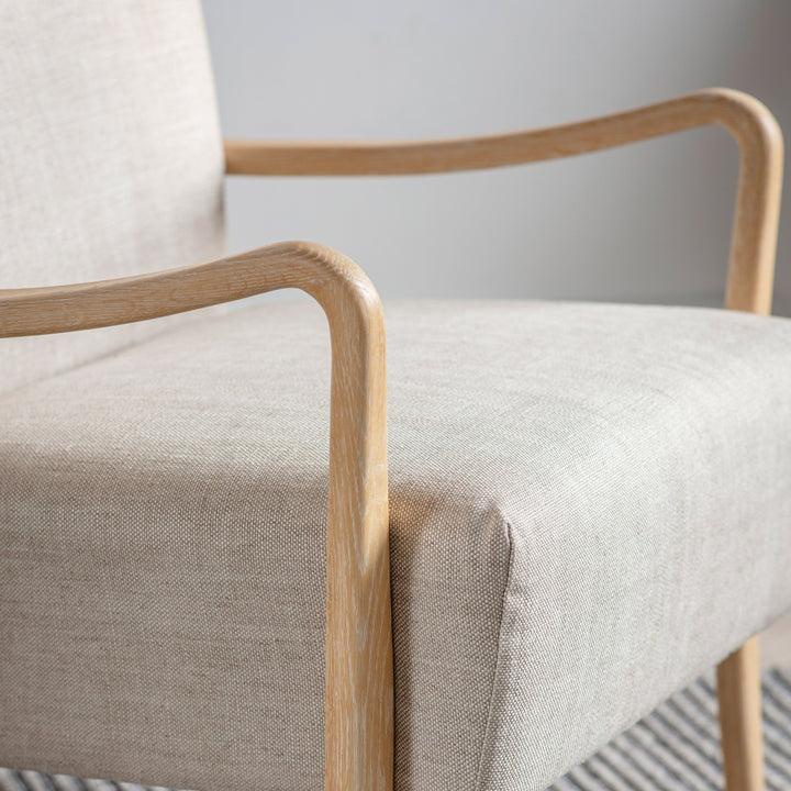 Chedworth Accent Chair - Natural Linen & Oak