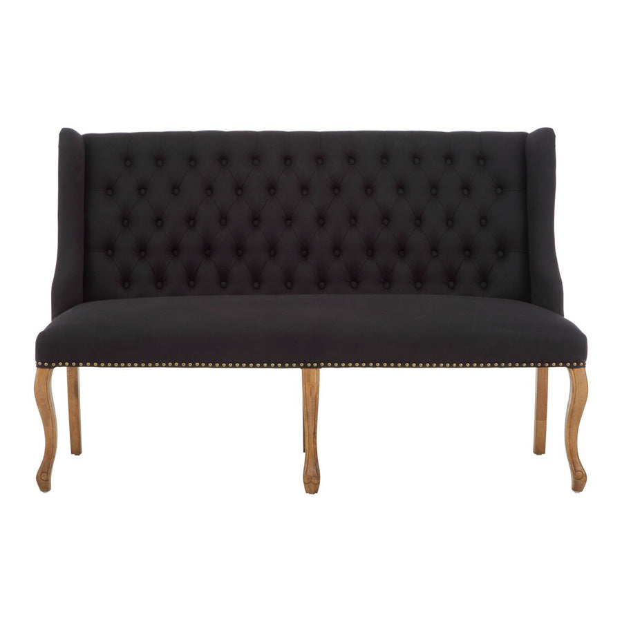 Harrison Linen Fabric Upholstered Two-Seater Bench