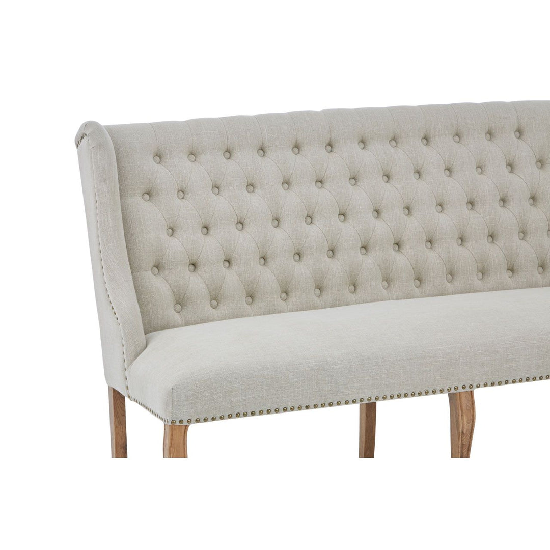 Harrison Cream Linen Fabric Upholstered Bench