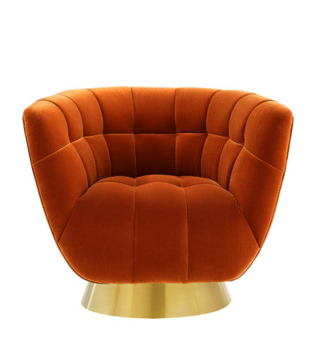 Darcy Burnt Orange Velvet Swivel Armchair