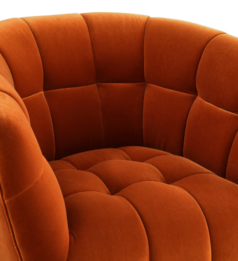 Darcy Burnt Orange Velvet Swivel Armchair