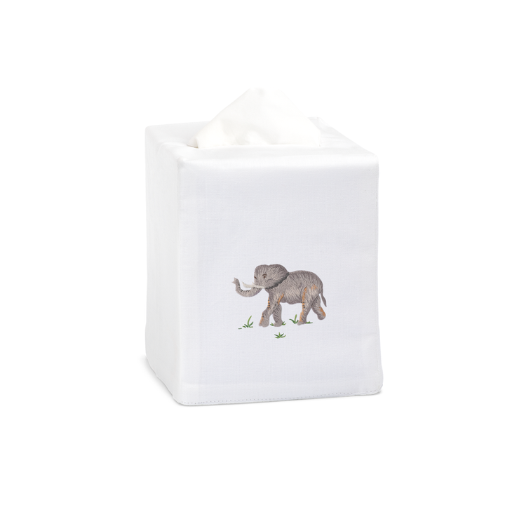 Elephant Embroidered Tissue Box Cover