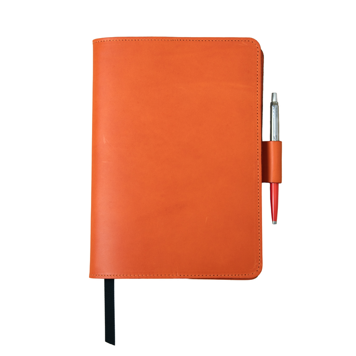 Leather Refill Notebook Cover - Burnt Orange