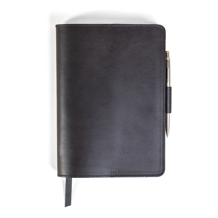 Leather Refill Notebook Cover - Black