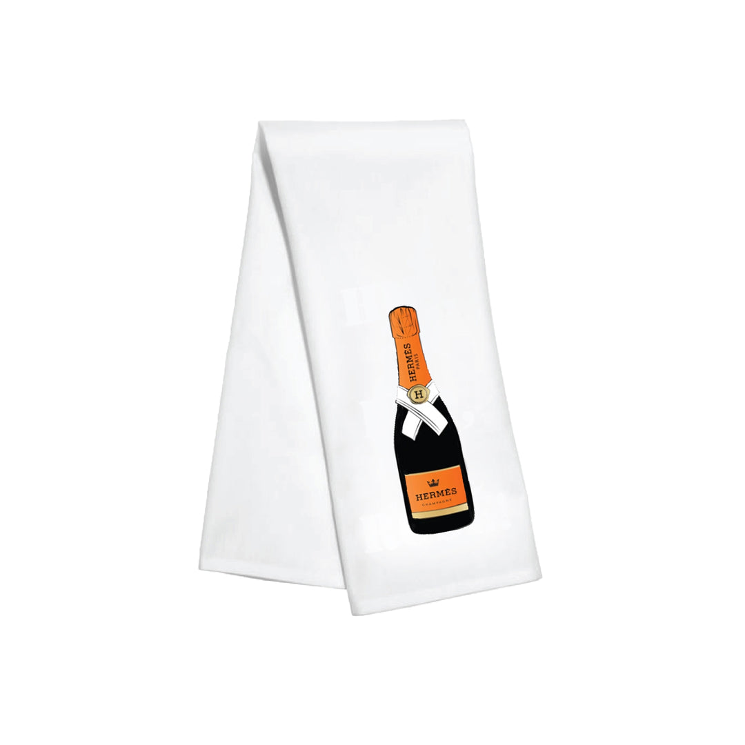 Designer Champagne Bottle Tea Towel