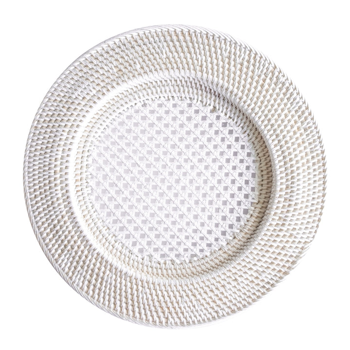 Rattan Charger Plates - White