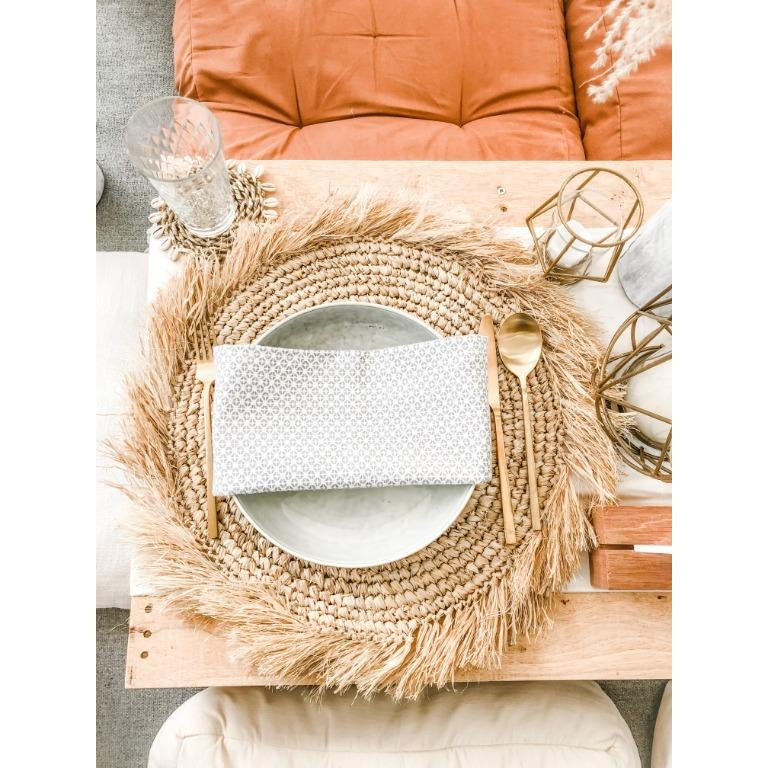 White Seagrass Fringe Placemats - Set of 4