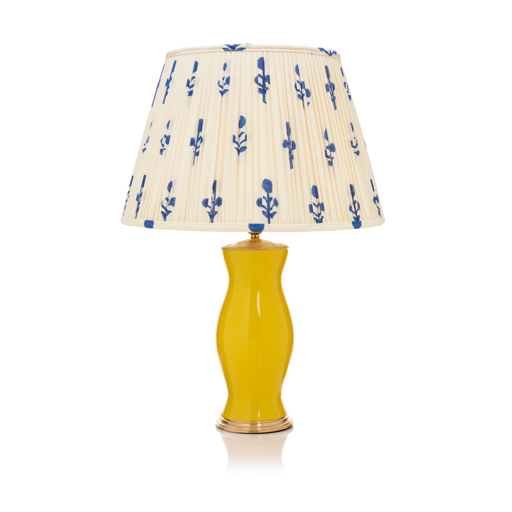 Blue Rose Pleated Lampshade & Sunny Side Up Table Lamp