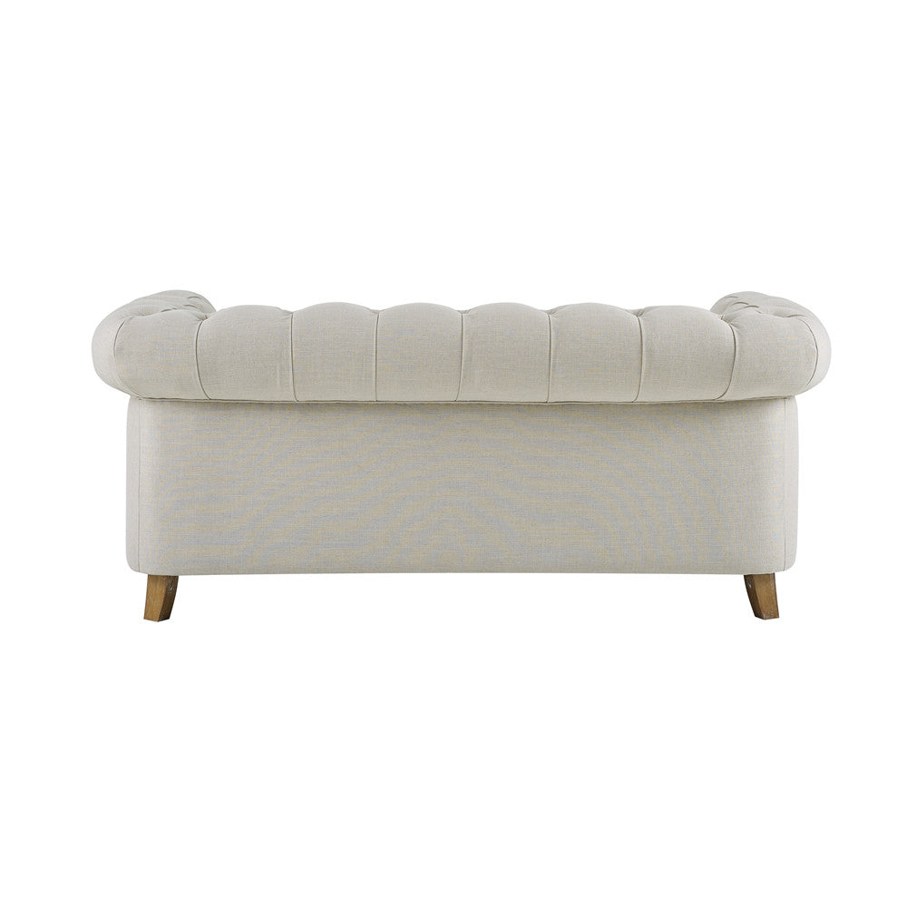 Amelia Oatmeal Linen Chesterfield Two Seater Sofa