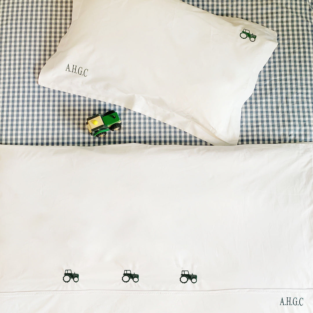 Archie Embroidered Tractor Bed Linen Set