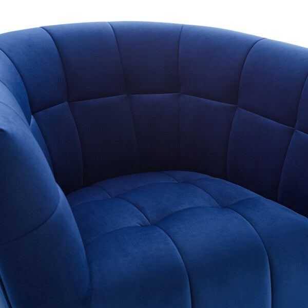 Darcy Sapphire Blue Velvet Swivel Armchair