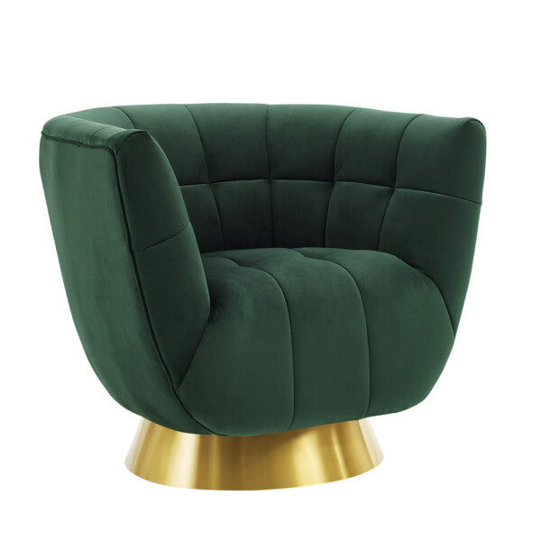 Darcy Emerald Green Velvet Swivel Armchair
