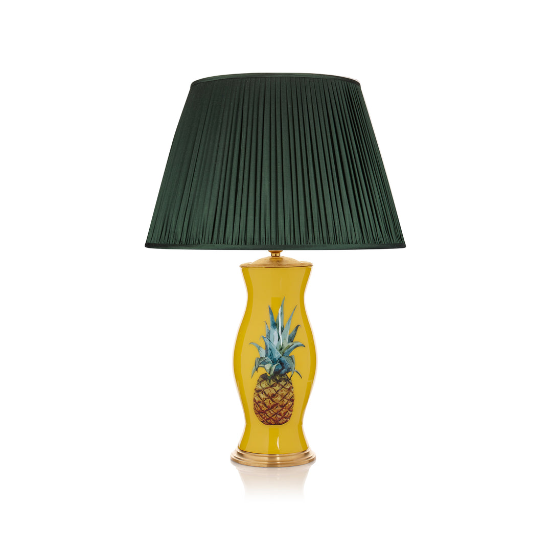 Forest Green Pleated Silk Lampshade