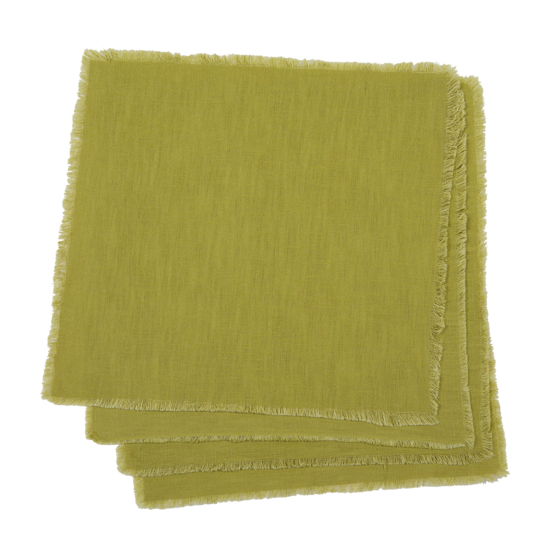 Matcha Linen Frayed Napkins