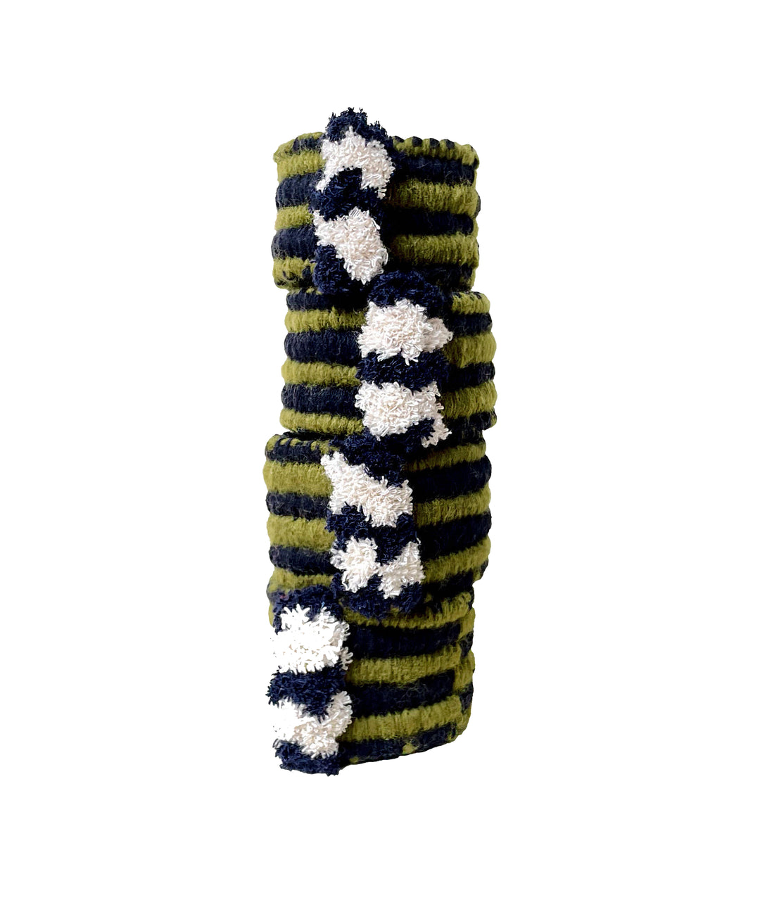 Moss Handwoven Napkin Rings - Striped Set of 4