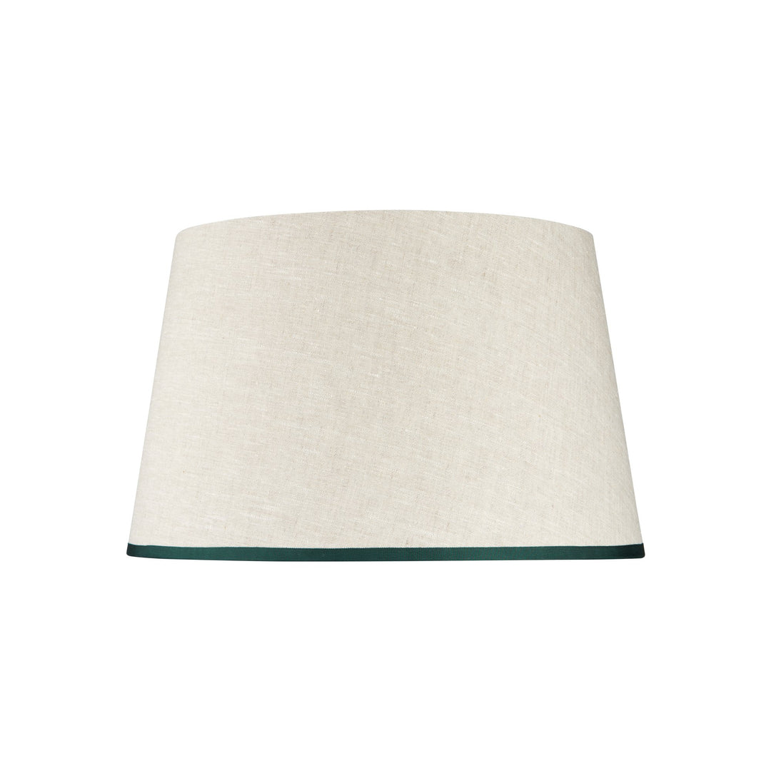 Stretched Linen Lampshade - Ribbed Artichoke Green Trim