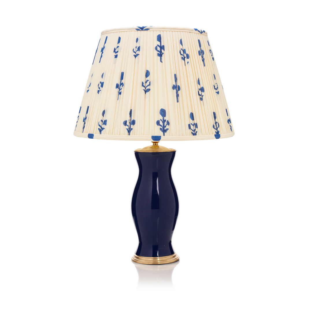 Blue Rose Pleated Lampshade & Blue Moon Table Lamp