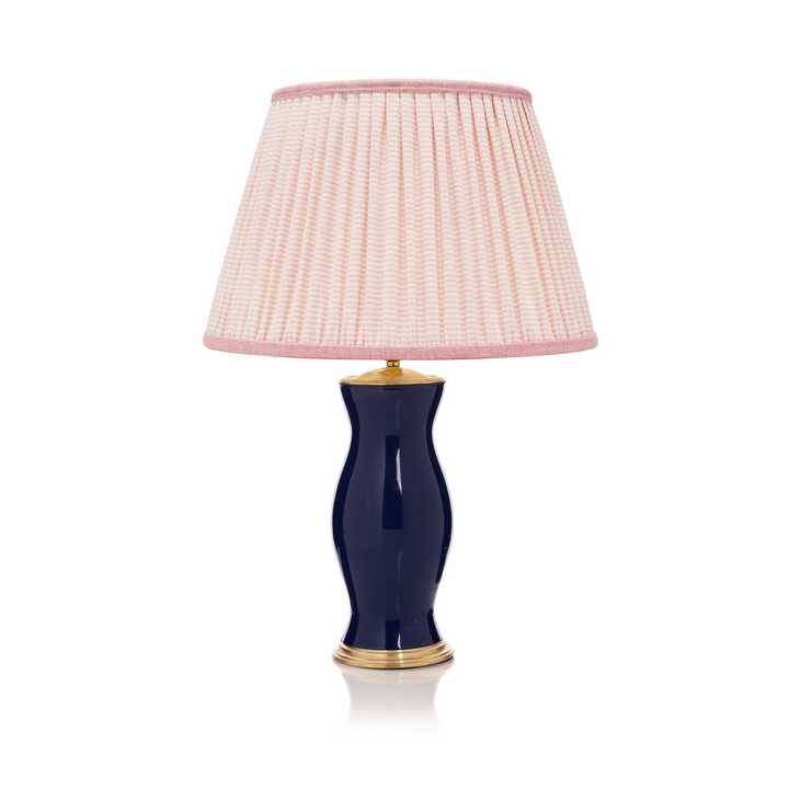 Pink & White Striped Pleated Lampshade
