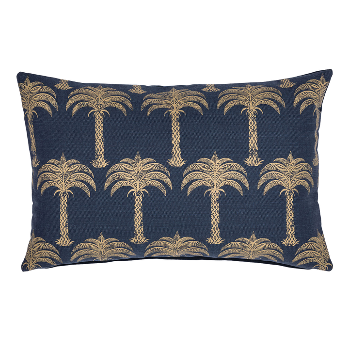 Marrakech Palm Midnight Blue Cushion