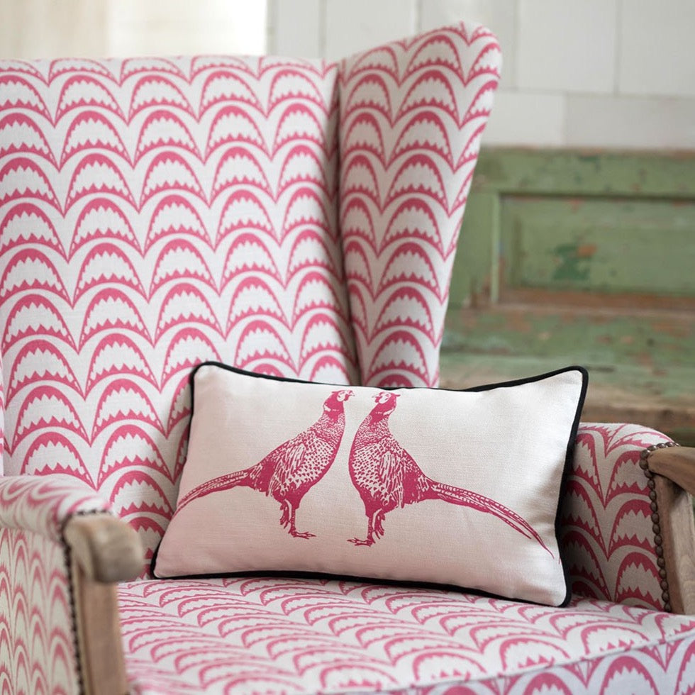 Pheasant Hot Pink Cushion