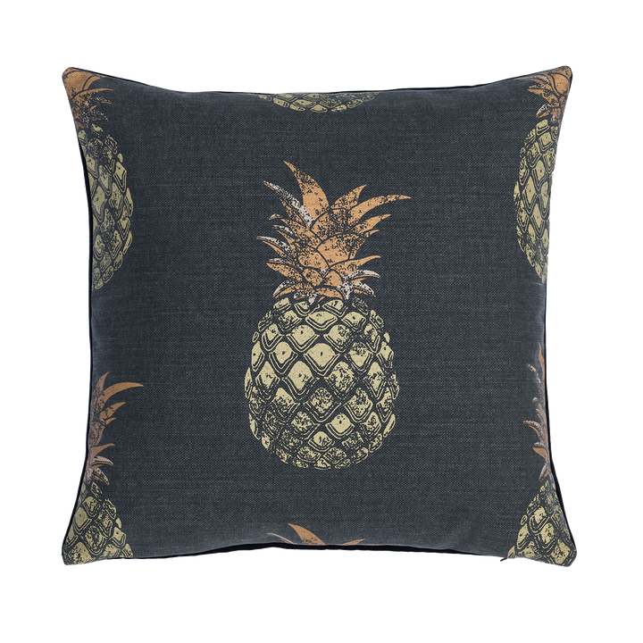 Pineapple Charcoal and Gold Cushion