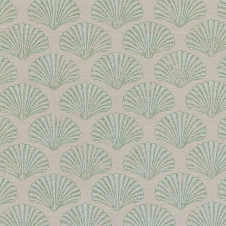 Green Scallop Shell Fabric by Barneby Gates