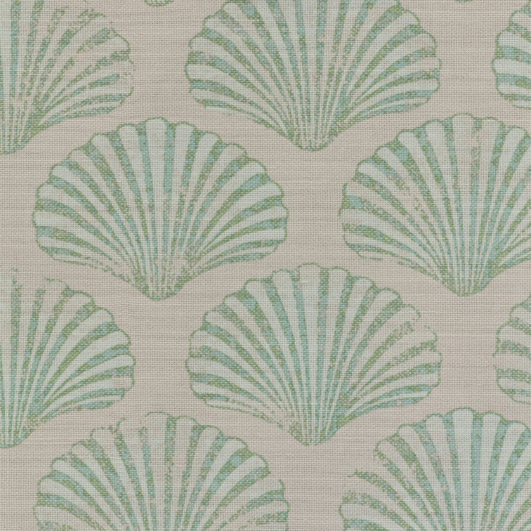 Green Scallop Shell Fabric by Barneby Gates
