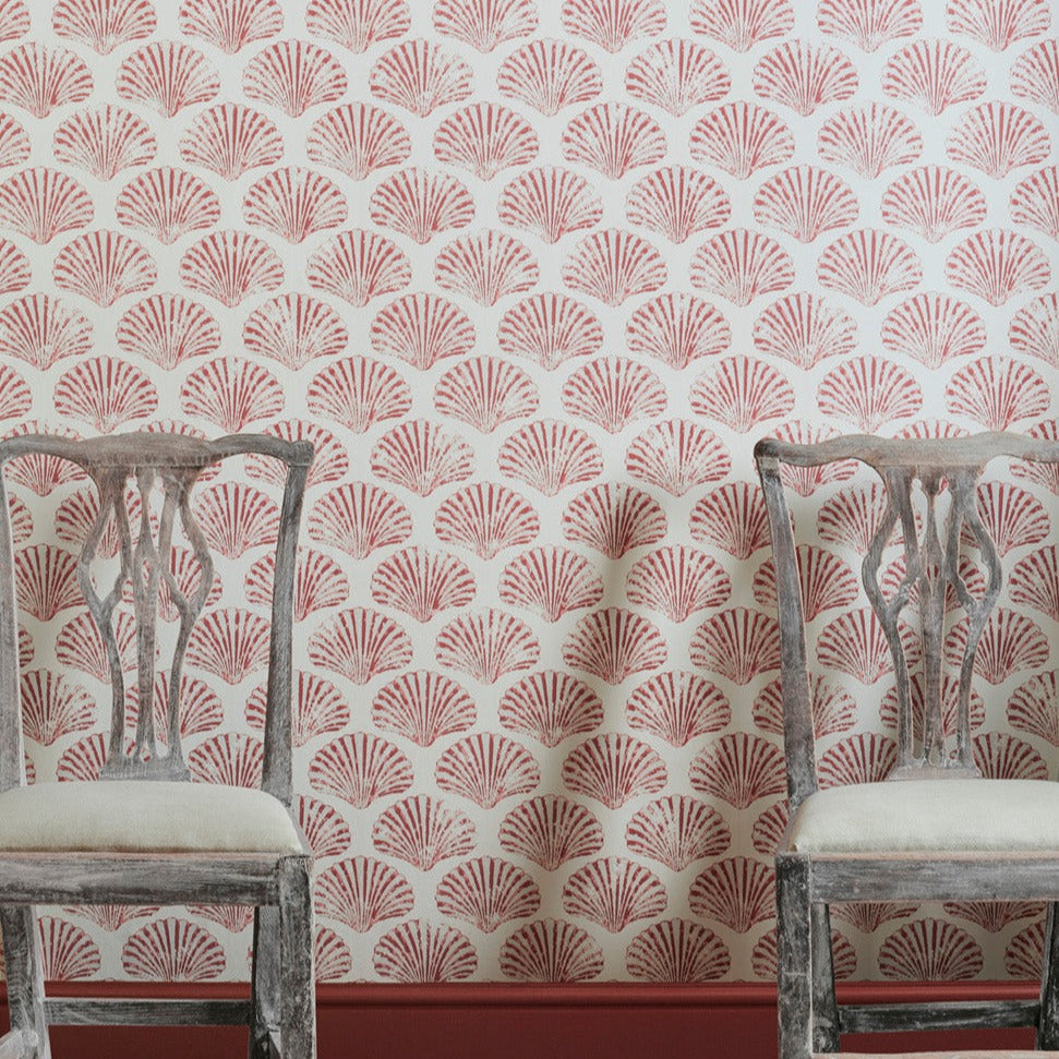 Red Scallop Shell Wallpaper by Barneby Gates