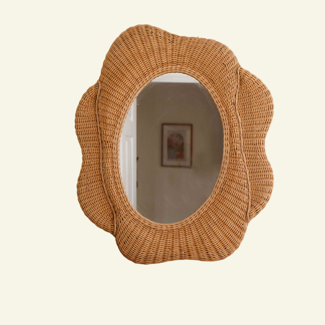 Blossom Oval Rattan Mirror