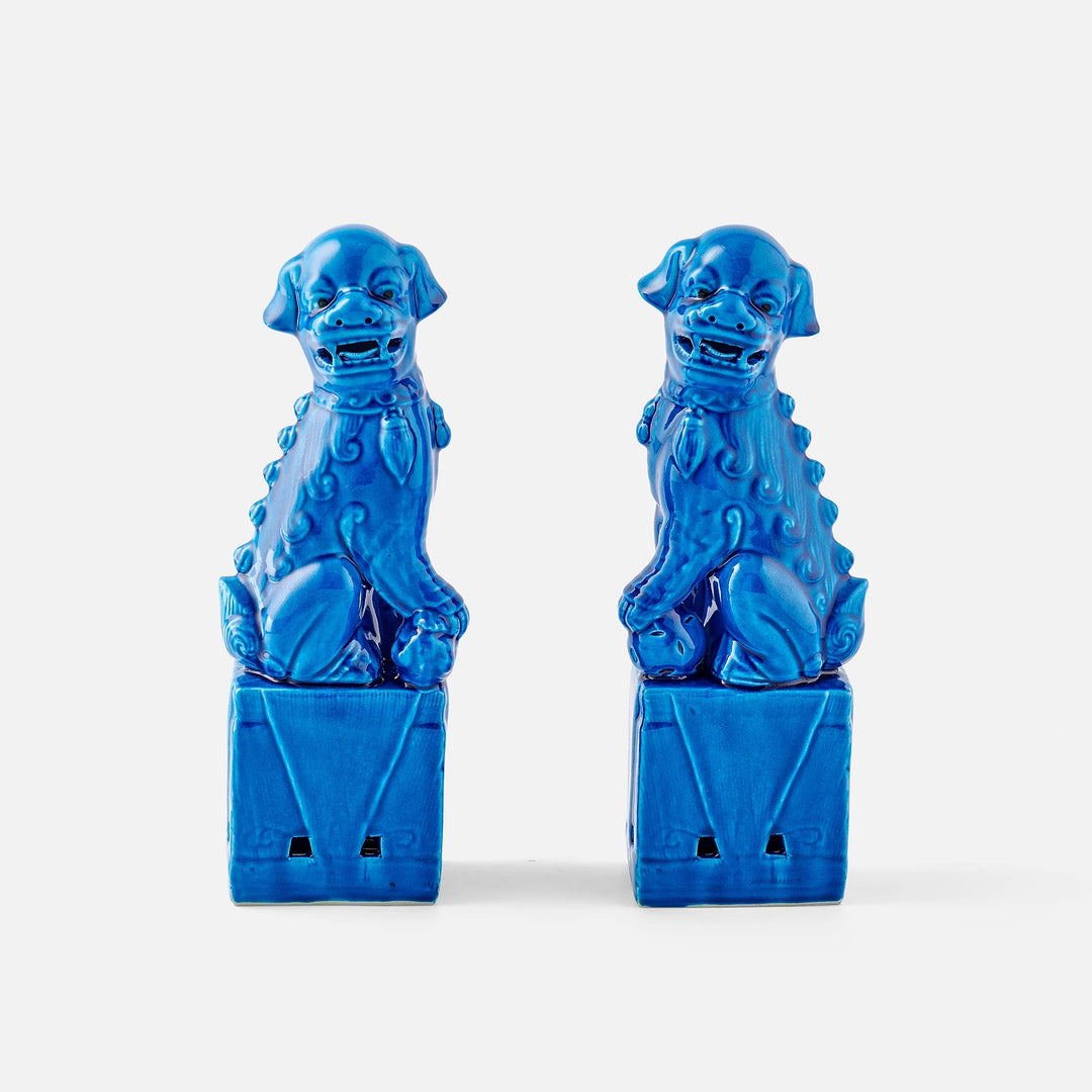 Classic Blue Ceramic Glaze Foo Dogs