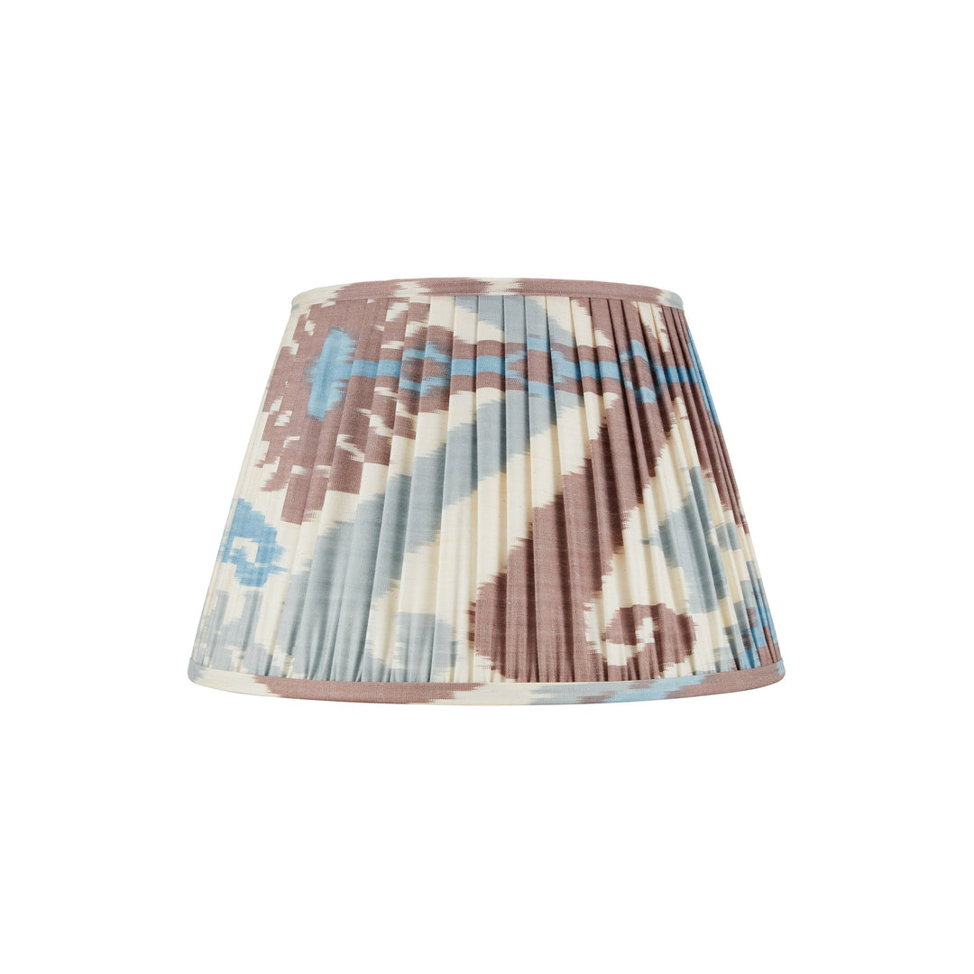Blue and Terracotta Silk Ikat Lampshade