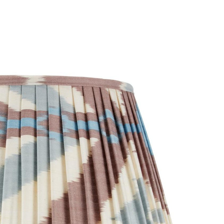 Blue and Terracotta Silk Ikat Lampshade