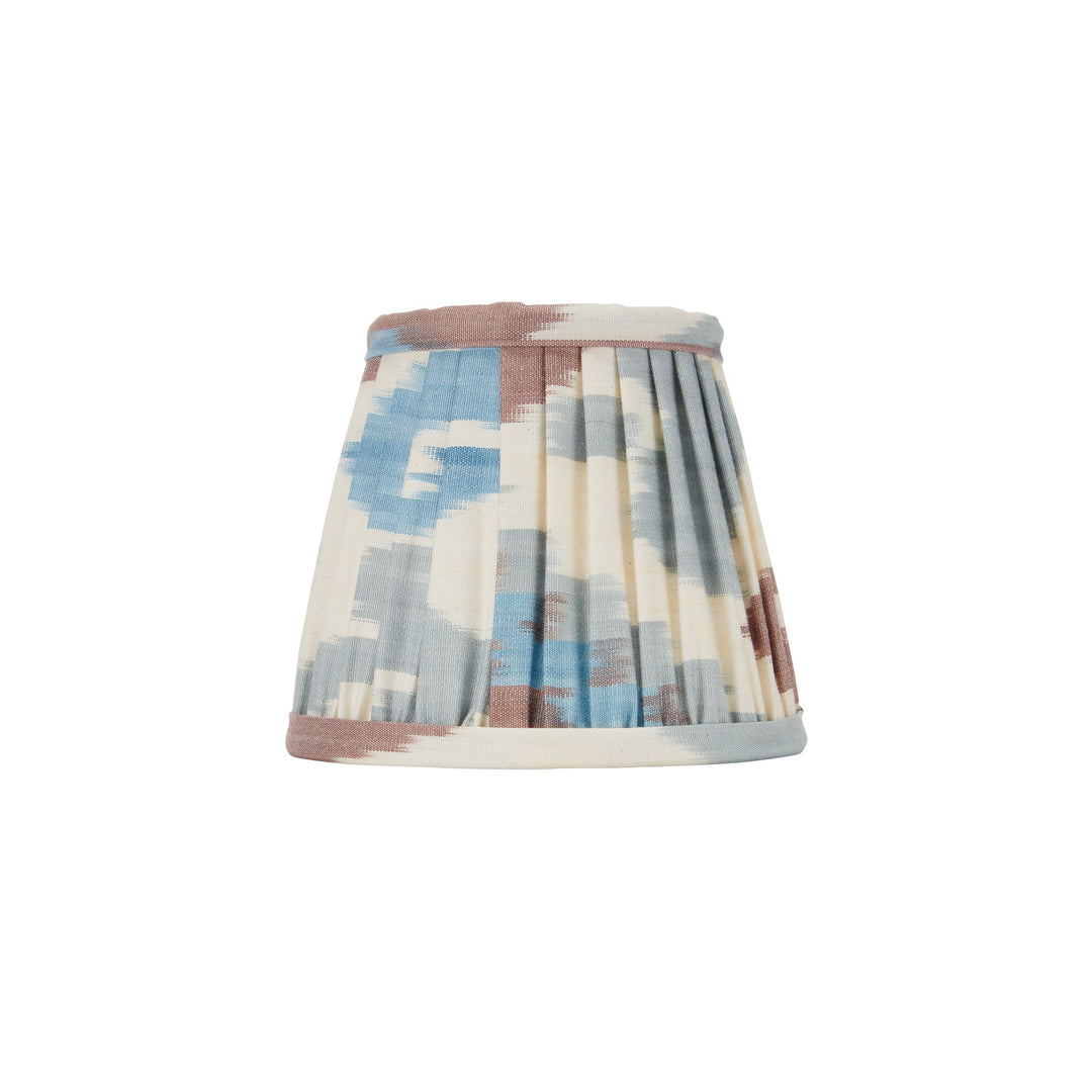 Blue and Terracotta Silk Ikat Lampshade