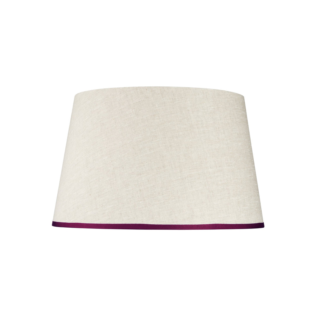 Stretched Linen Lampshade - Ribbed Blush Pink Trim