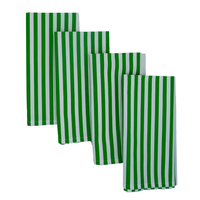 Broadway Green & White Striped Napkins