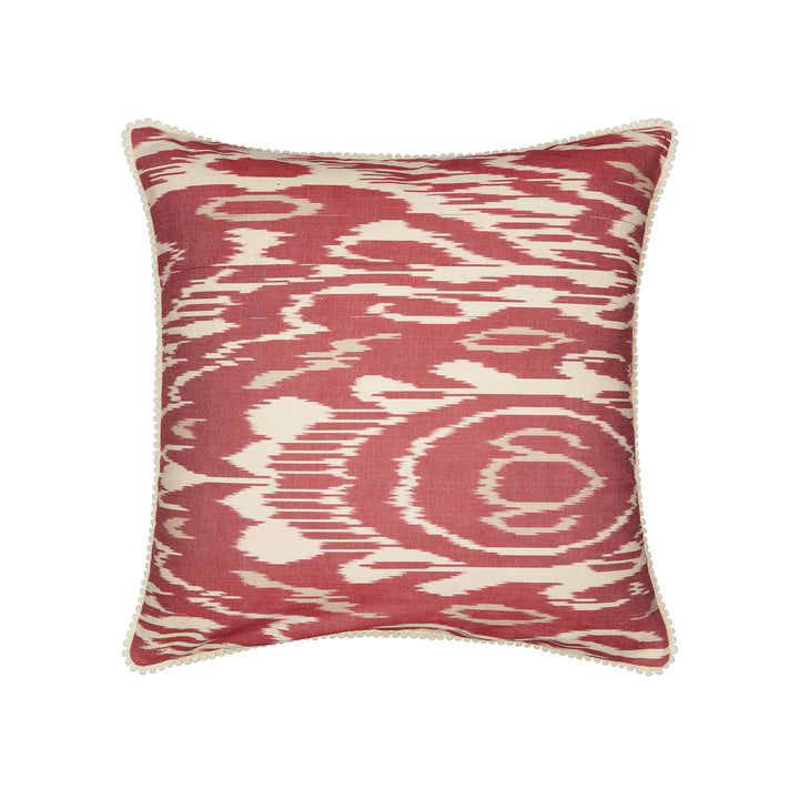 Burnt Red & Cream Ikat Cushion