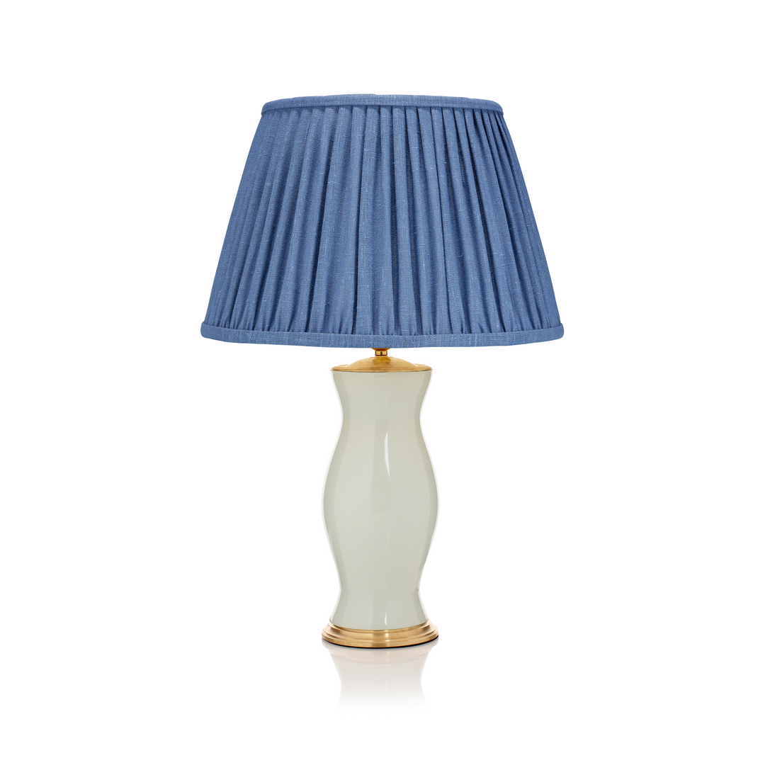 Blue Pleated Linen Lampshade